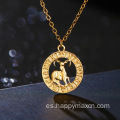 2022 Collar de oro del zodiaco de oro simple de la moda